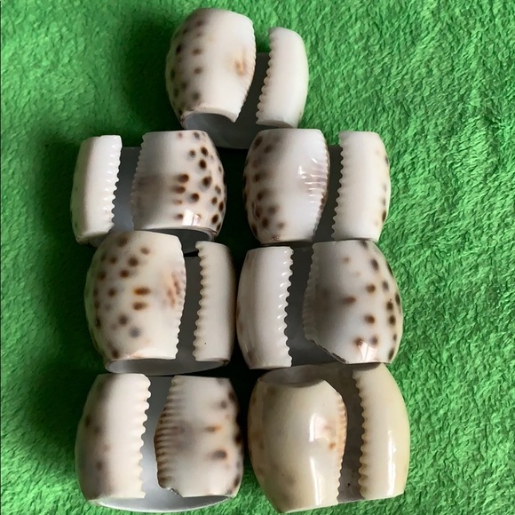 Vintage Seashell set of 7 napkin rings - Picture 14 of 16
